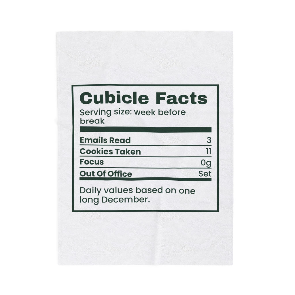 Funny Christmas Throw Blanket Cubicle Facts Label For Coworkers