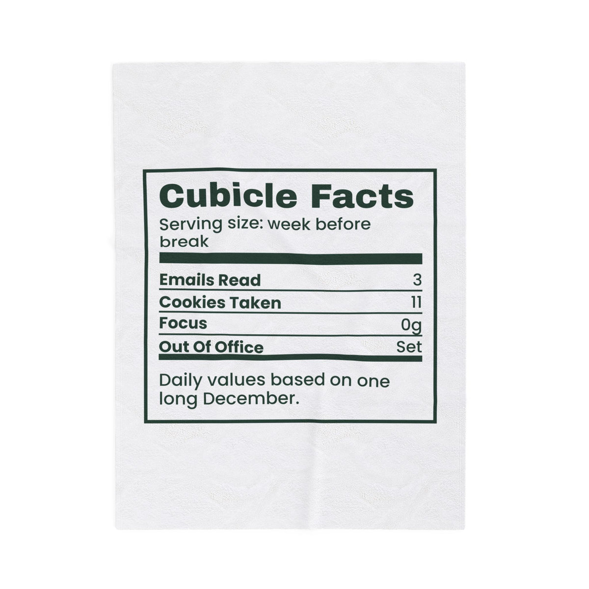 Funny Christmas Throw Blanket Cubicle Facts Label For Coworkers