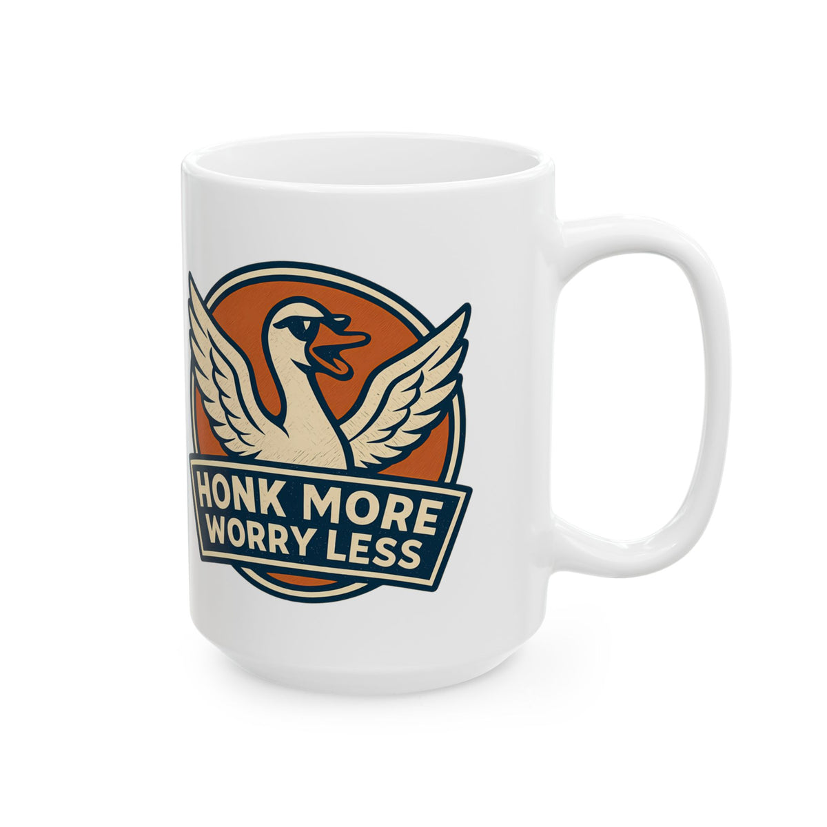 Funny Goose Honk More Worry Less Silly Bird Lover Coffee Mug