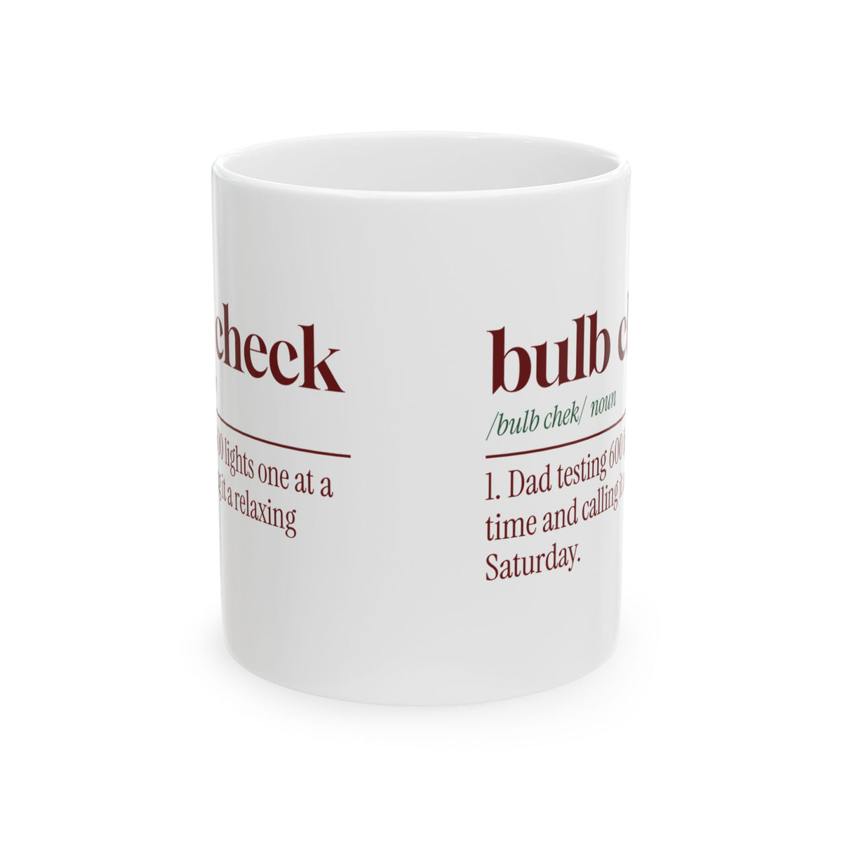 Funny Christmas Lights Dad Coffee Mug Bulb Check Definition