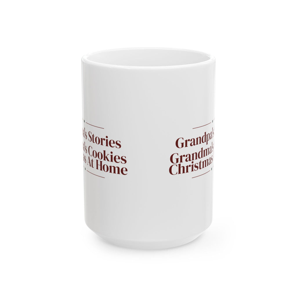Christmas Coffee Mug Grandpa's Stories Grandma's Cookies Grandparents