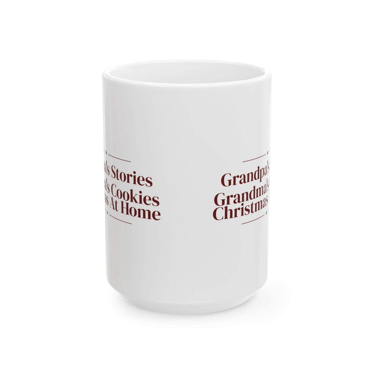 Christmas Coffee Mug Grandpa's Stories Grandma's Cookies Grandparents