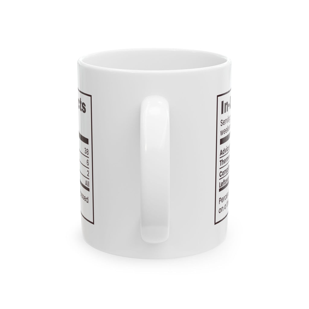 Funny Christmas Coffee Mug In-Law Facts Nutrition Label For Spouses