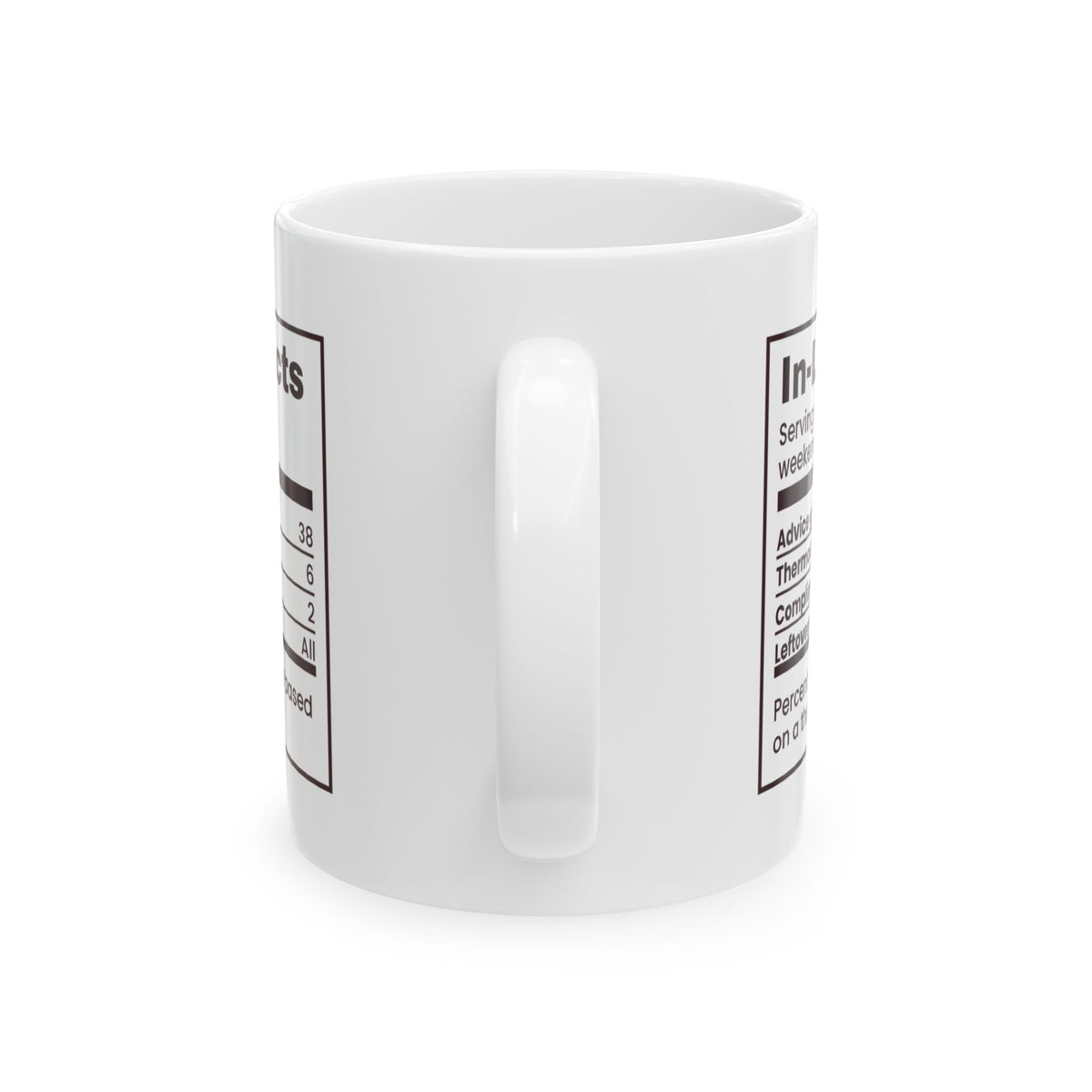 Funny Christmas Coffee Mug In-Law Facts Nutrition Label For Spouses