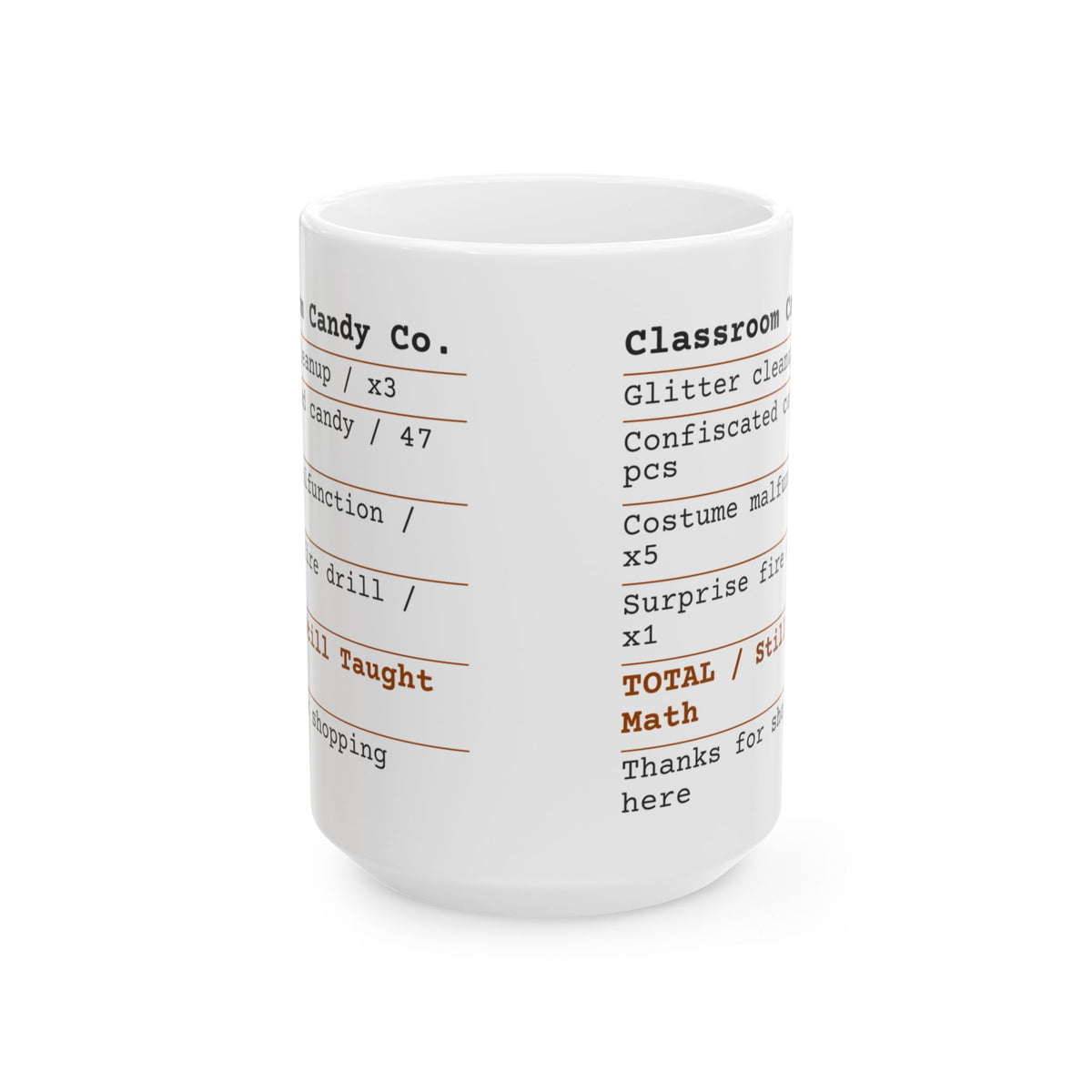Spooky Teacher Coffee Mug Classroom Candy Receipt For Teachers