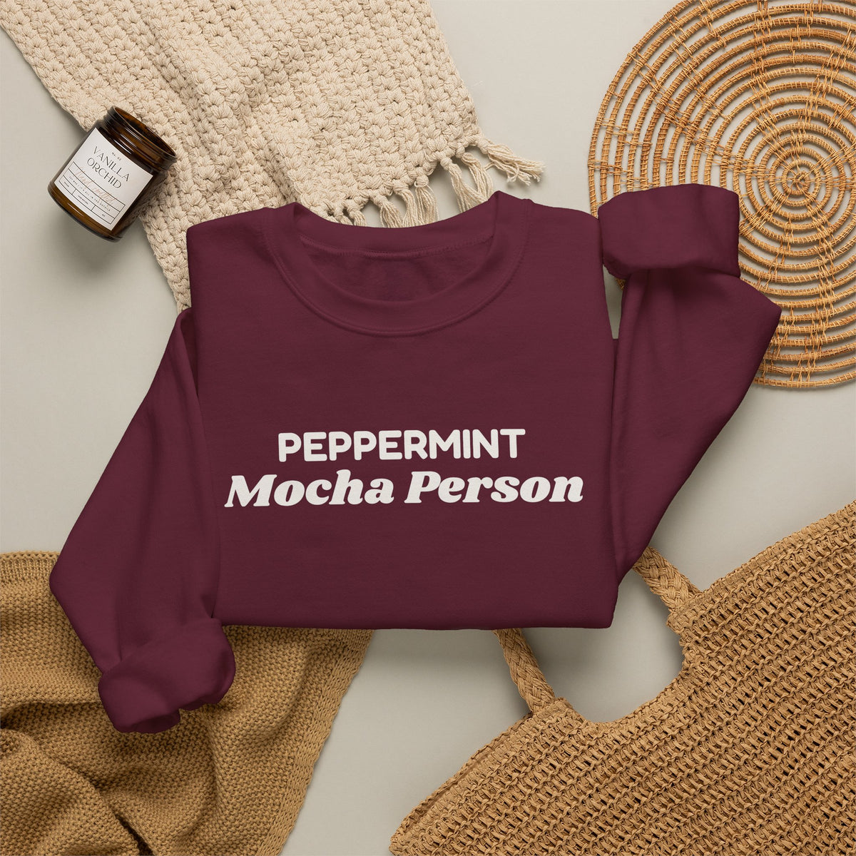 Christmas Sweatshirt Peppermint Mocha Person For Coffee Lovers