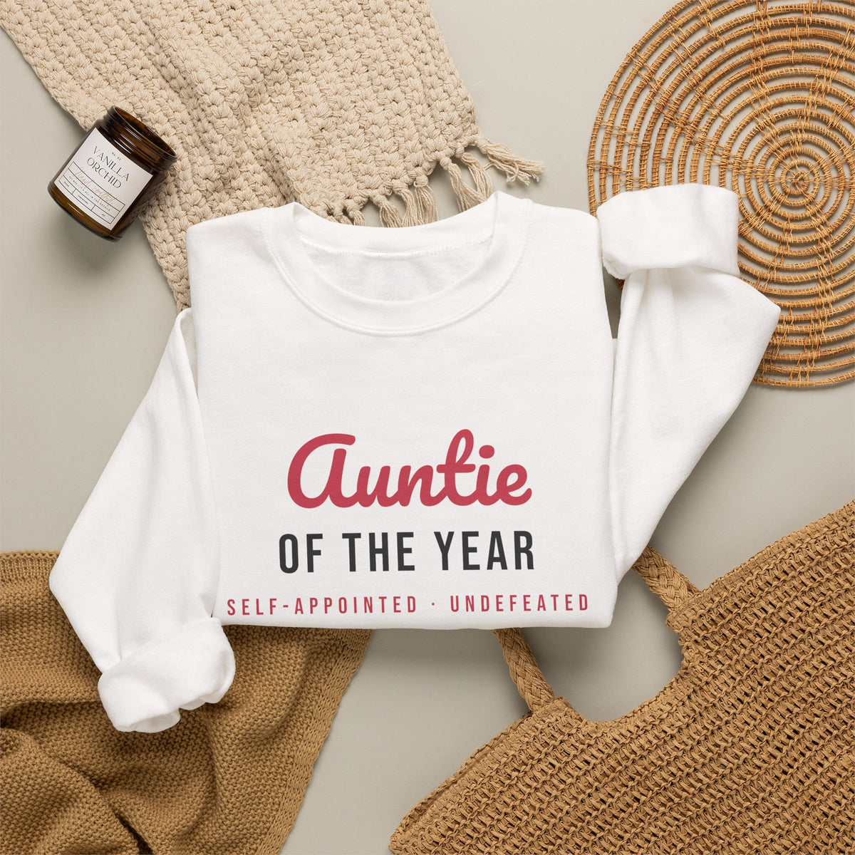Funny Aunt Sweatshirt Auntie Of The Year Self Appointed