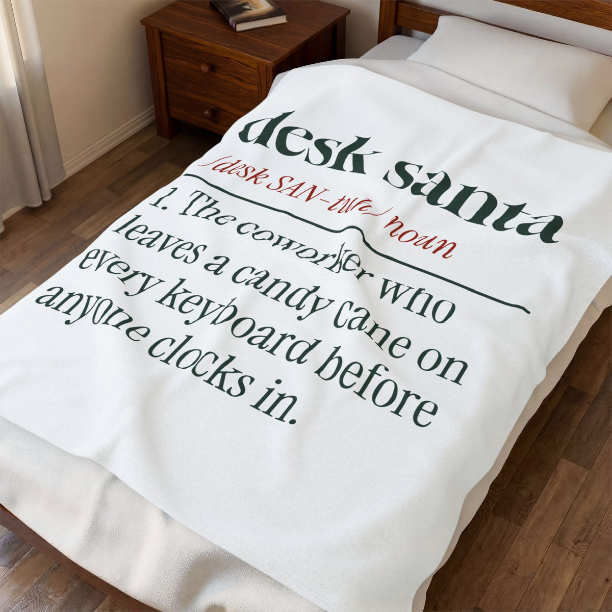 Funny Christmas Coworker Throw Blanket Desk Santa Dictionary Definition