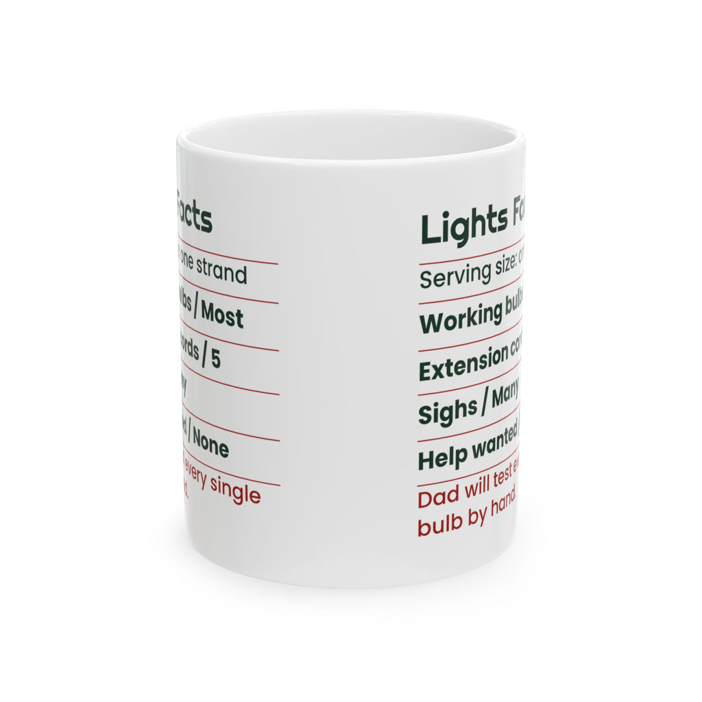 Funny Dad Christmas Coffee Mug Lights Facts Label For Dad
