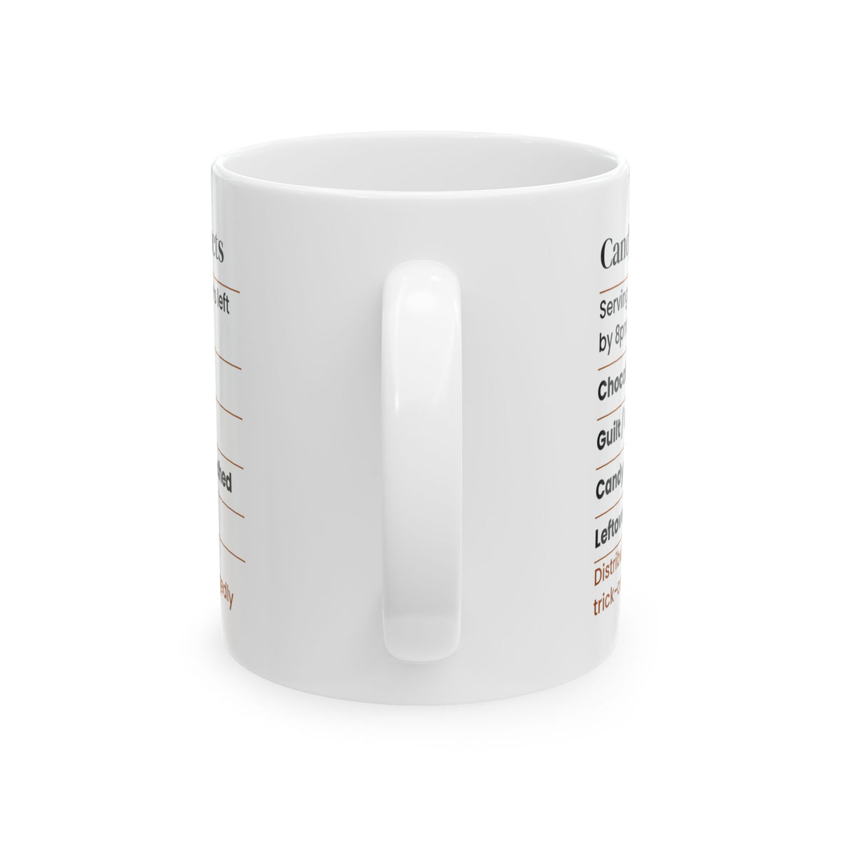 Funny Halloween Coffee Mug Candy Bowl Nutrition Facts For Candy Lovers