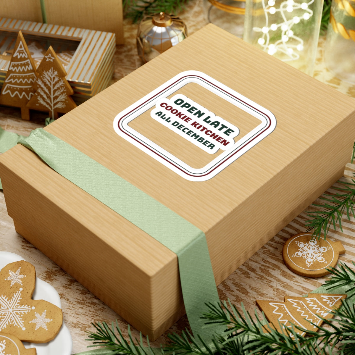 Christmas Sticker Cookie Kitchen Open Late All December For Bakers