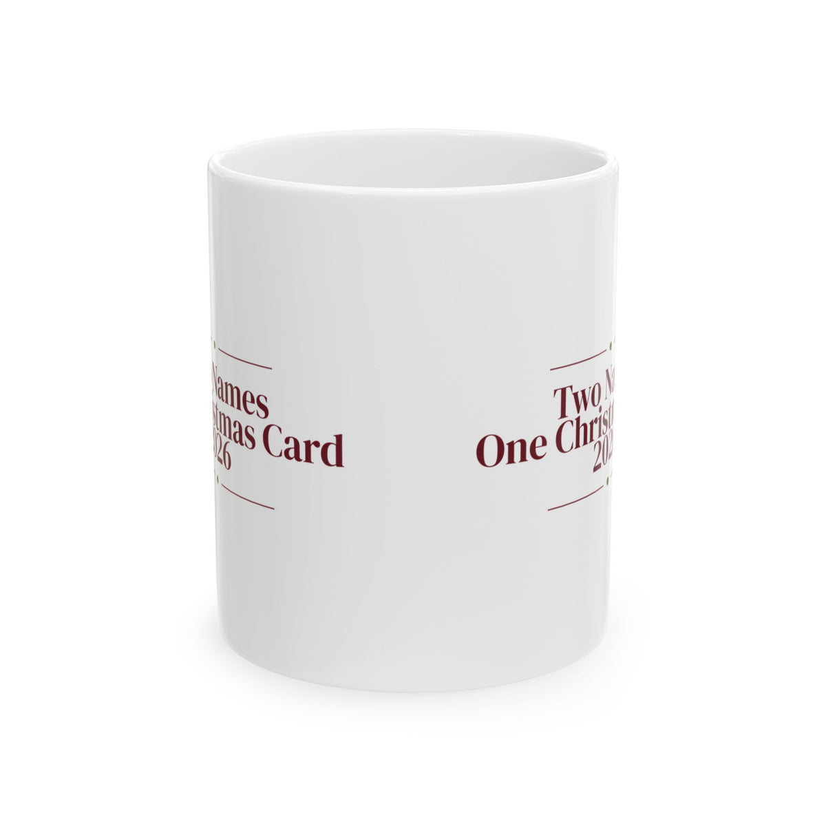Christmas Coffee Mug Two Names One Christmas Card 2026 Newlyweds