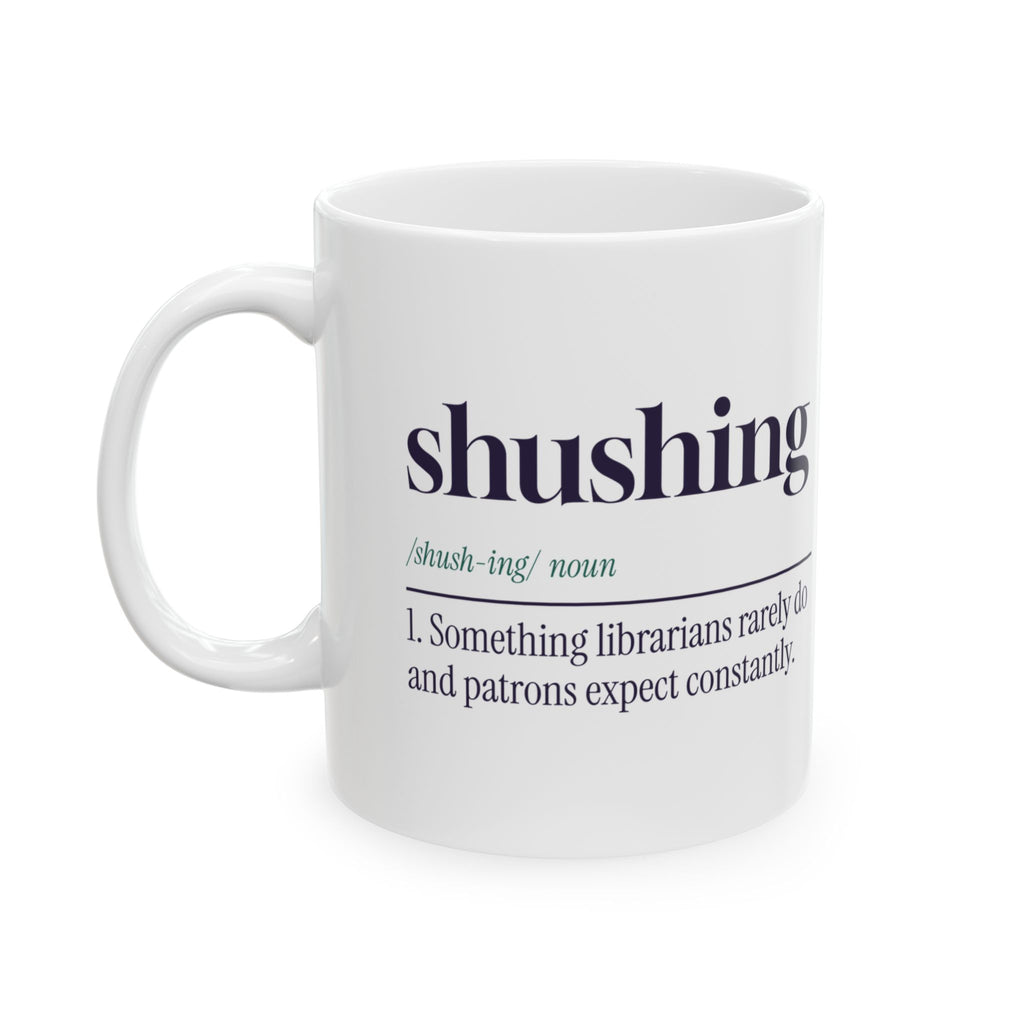 Funny Librarian Coffee Mug Shushing Dictionary Definition