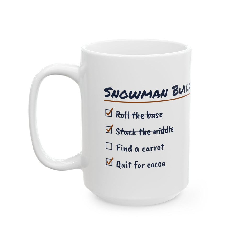 Funny Christmas Coffee Mug Snowman Build Checklist For Hot Cocoa Lovers