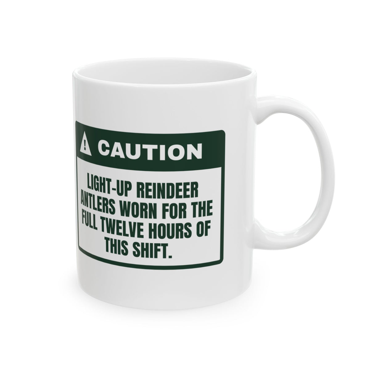 Funny Christmas Nurse Coffee Mug Light-Up Antlers Twelve Hour Shift