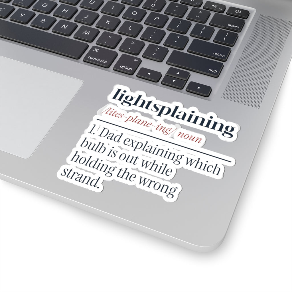 Funny Dad Christmas Sticker Lightsplaining Dictionary Definition