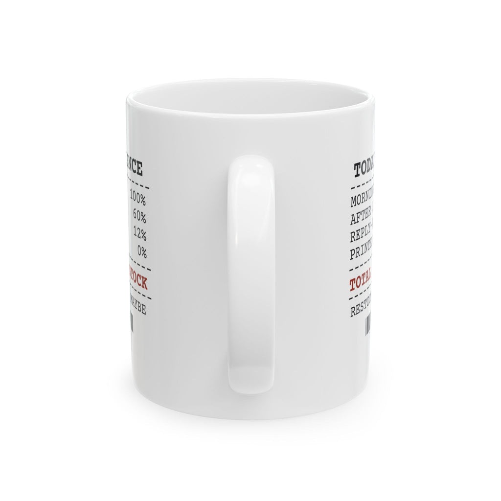 Funny Sarcastic Coffee Mug Patience Out Of Stock Receipt For Work