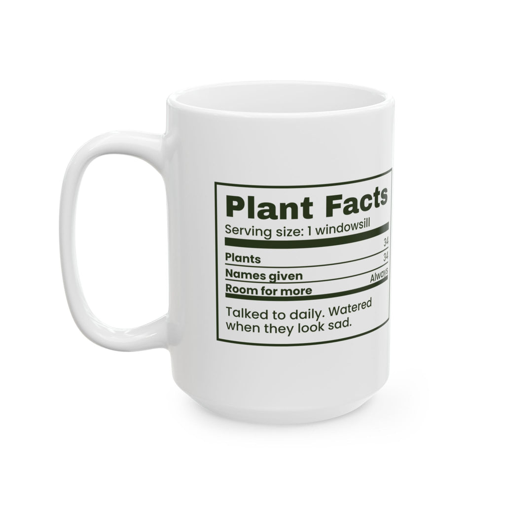 Funny Plant Lover Coffee Mug Plant Facts Nutrition Label