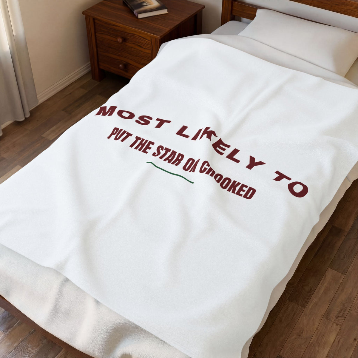 Funny Christmas Throw Blanket Most Likely To Put The Star On Crooked Family