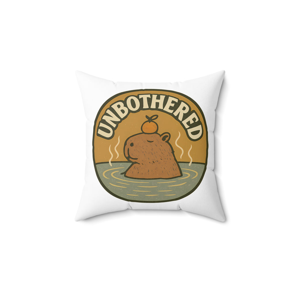 Funny Unbothered Capybara Hot Spring Chill Animal Throw Pillow