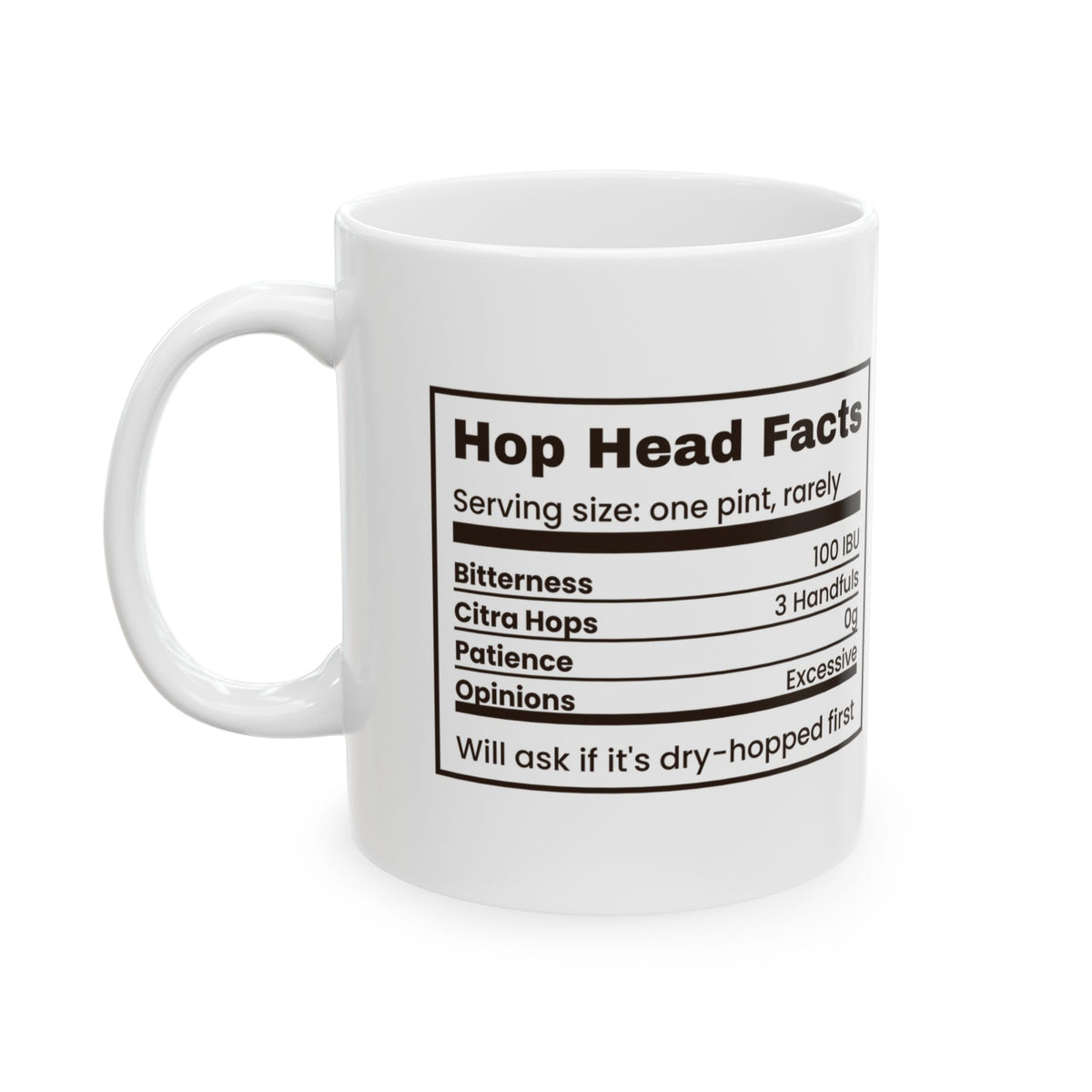 Craft Beer Coffee Mug Hop Head Facts For Beer Lovers