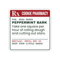 Funny Christmas Baker Sticker Peppermint Bark Prescription Label