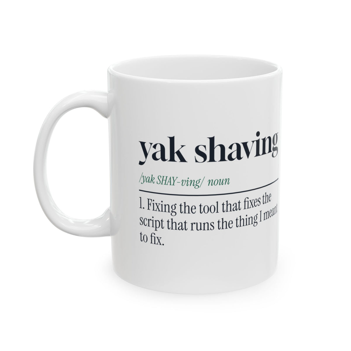 Funny Software Developer Coffee Mug Yak Shaving Definition