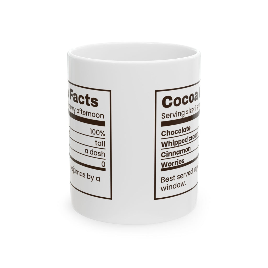 Hot Cocoa Coffee Mug Cocoa Facts Nutrition Label Worries Zero