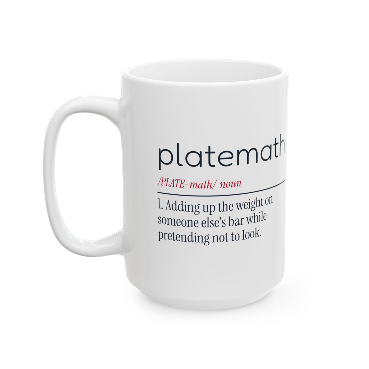 Funny Weightlifting Coffee Mug Platemath Definition For Lifters