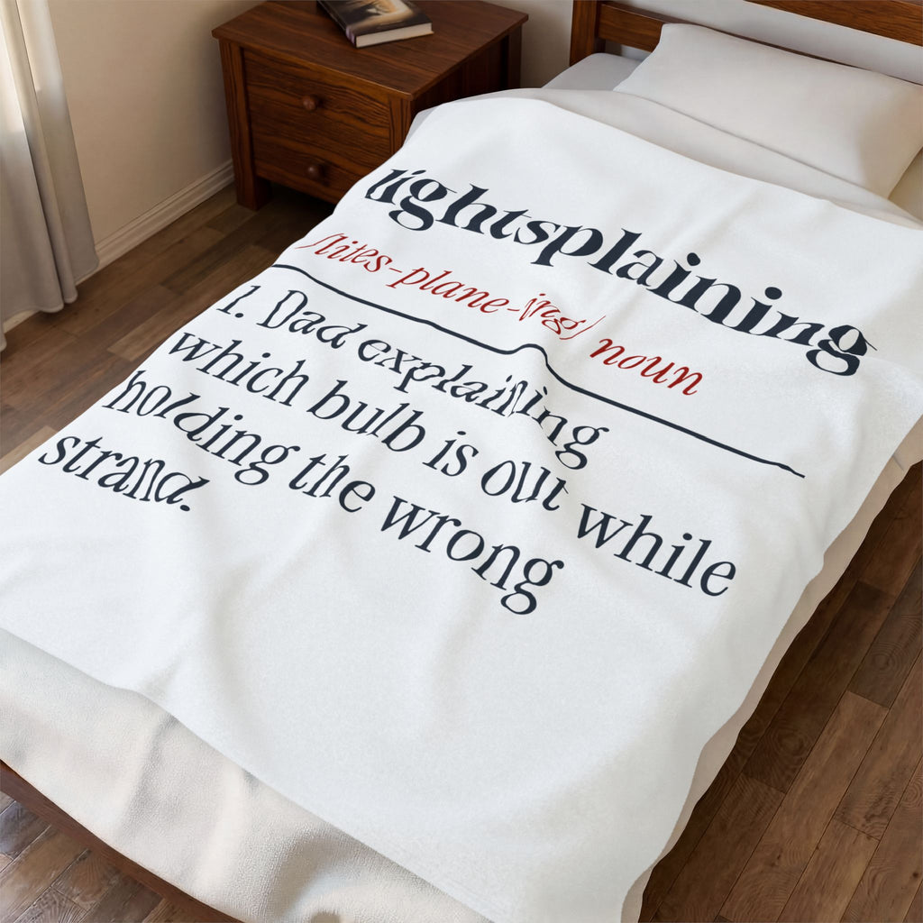 Funny Dad Christmas Throw Blanket Lightsplaining Dictionary Definition