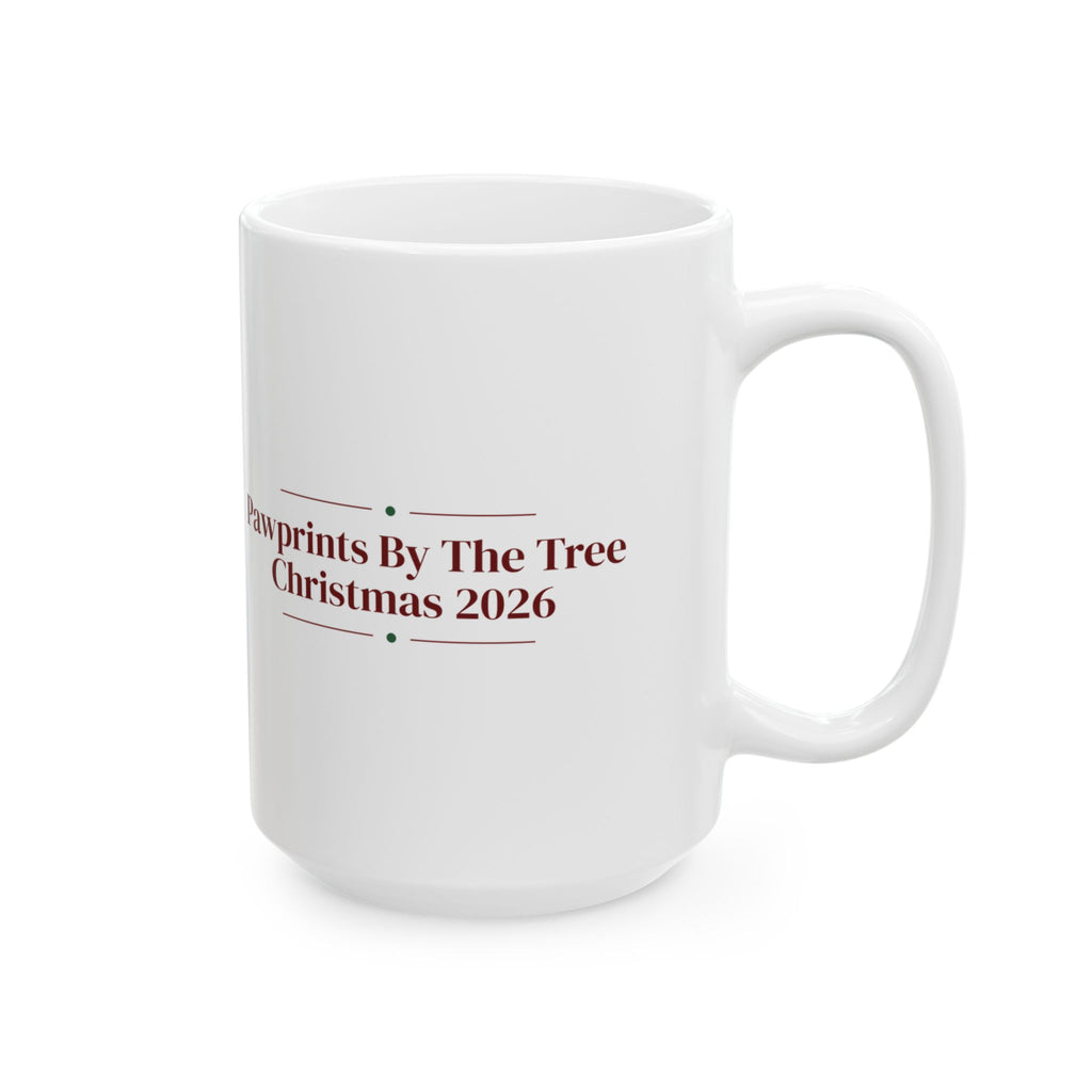 Christmas Dog Coffee Mug Pawprints By The Tree 2026
