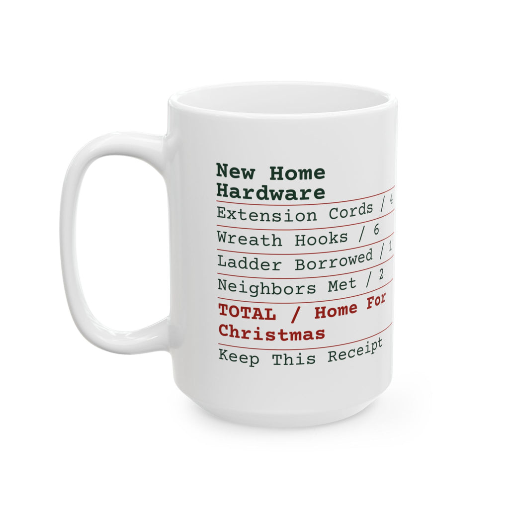 Funny New Home Christmas Coffee Mug Hardware Receipt For Homeowners
