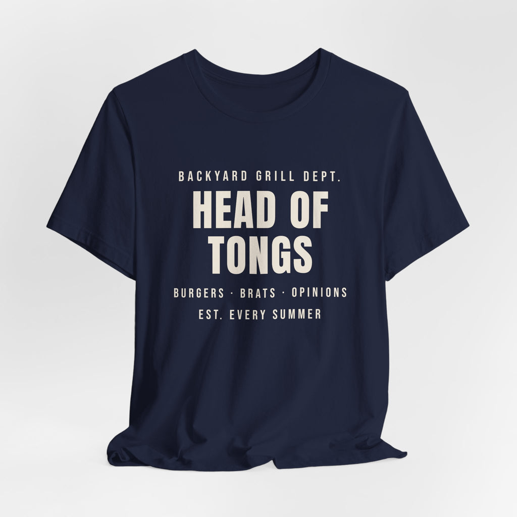 Funny Grill Dad Shirt Head Of Tongs Backyard BBQ