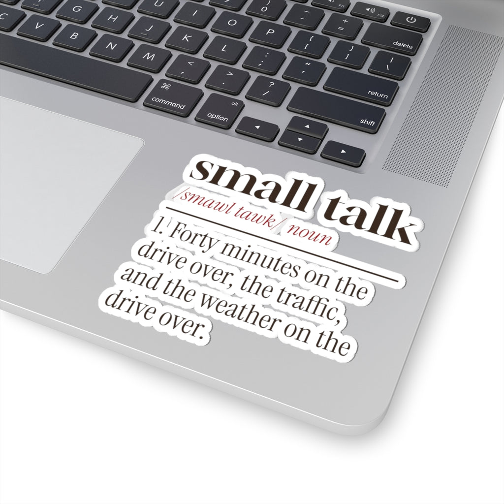 Funny Introvert Christmas Sticker Small Talk Dictionary Definition