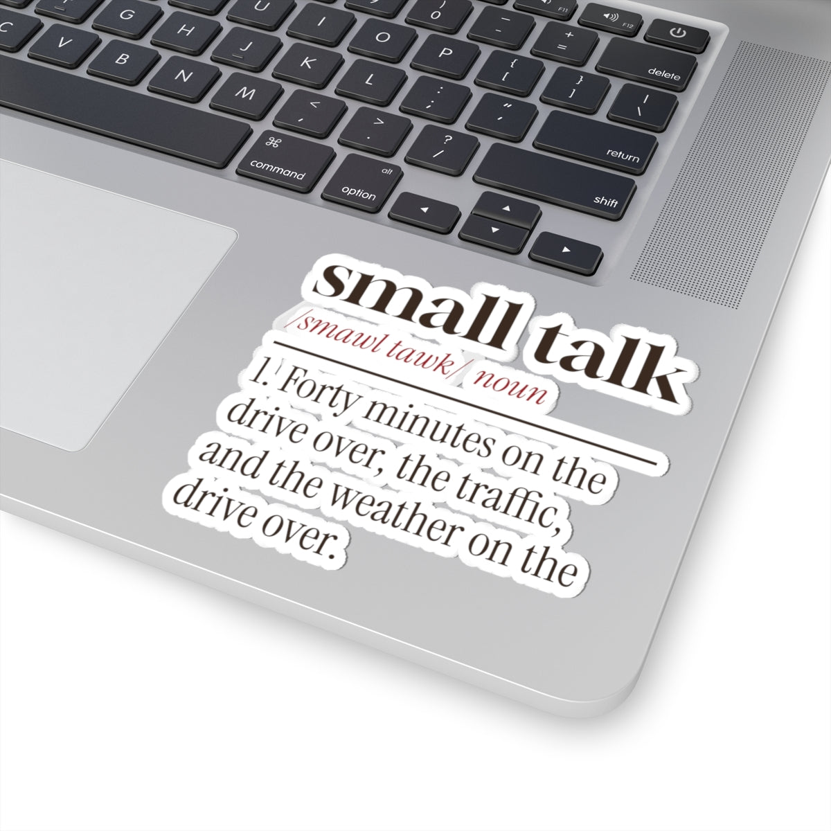 Funny Introvert Christmas Sticker Small Talk Dictionary Definition