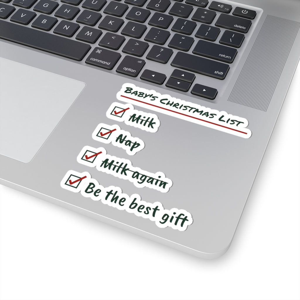 Baby's First Christmas Sticker Baby's Christmas List For New Parents
