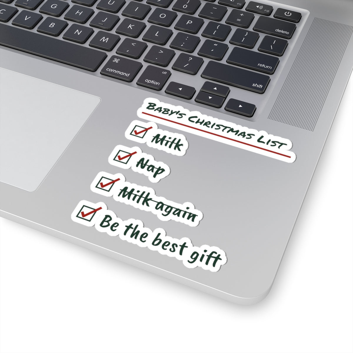 Baby's First Christmas Sticker Baby's Christmas List For New Parents