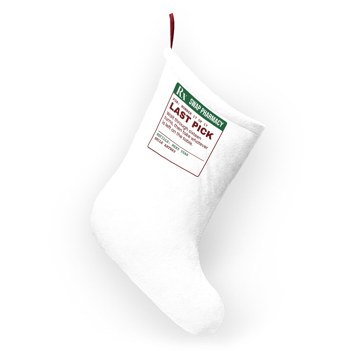 Funny White Elephant Christmas Stocking Last Pick Whatever Is Left
