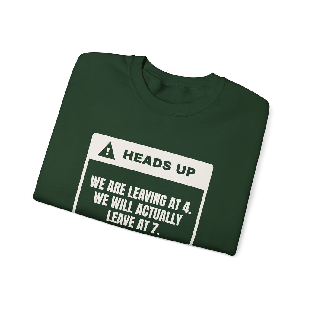 Funny Christmas In-Laws Sweatshirt Leaving At 4 Actually Leaving At 7