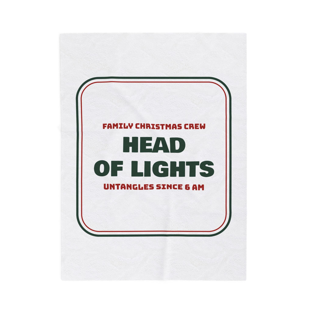 Matching Family Christmas Throw Blanket Head Of Lights Family Crew