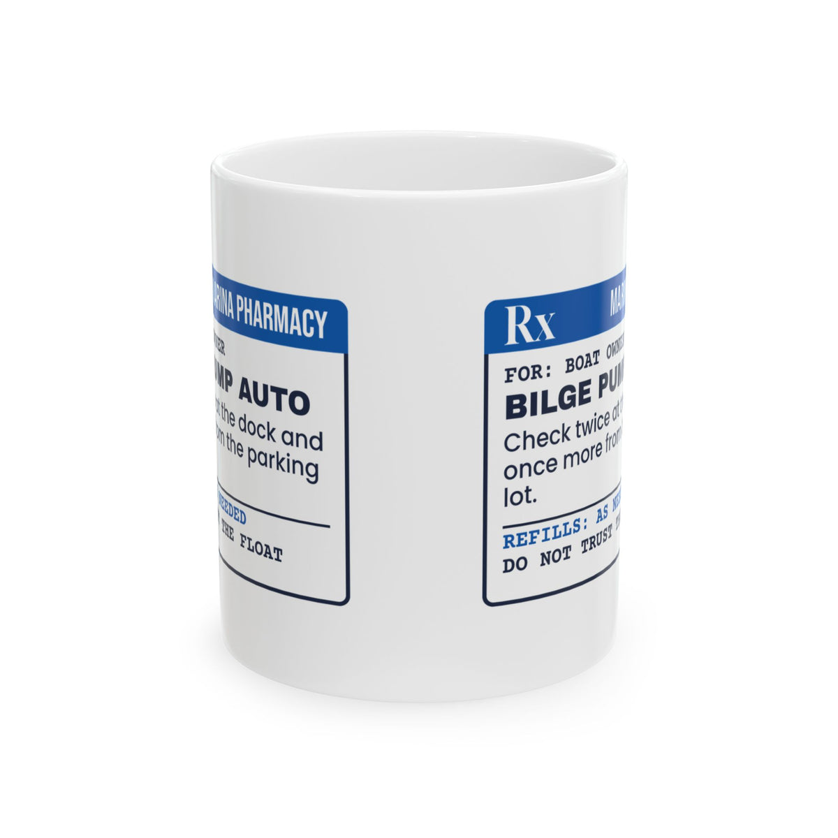 Funny Boating Coffee Mug Bilge Pump Prescription For Boat Owners