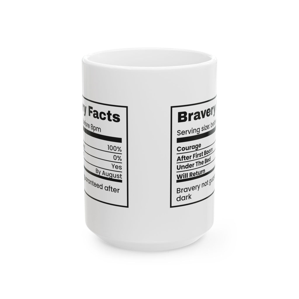 Funny Bravery Facts Coffee Mug Fireworks Dog Zero Percent For Dads