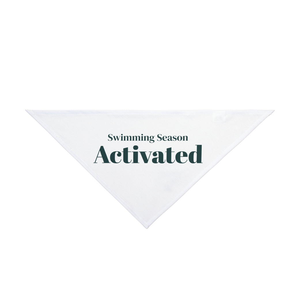 Golden Retriever Dog Bandana "Swimming Season Activated" Funny Dog Tee