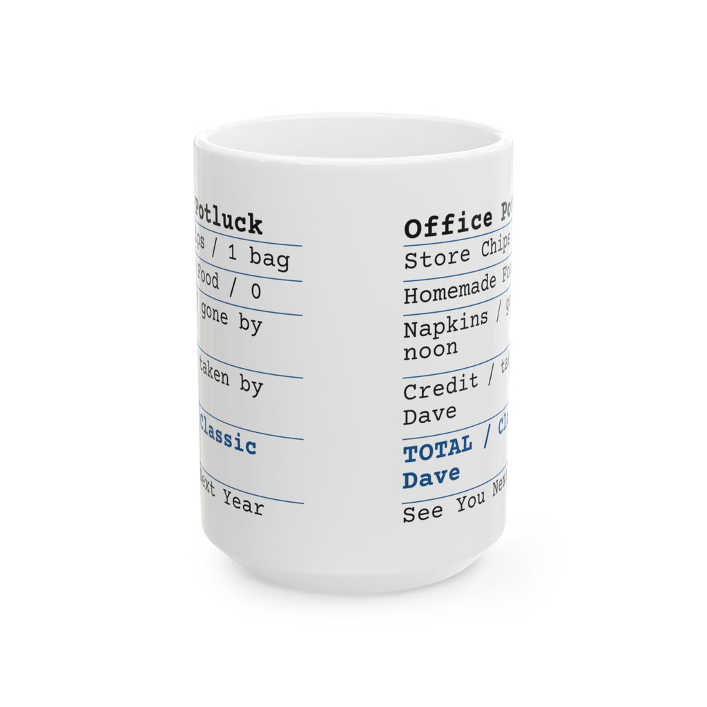 Funny Office Potluck Receipt Coffee Mug Cookout For Coworker