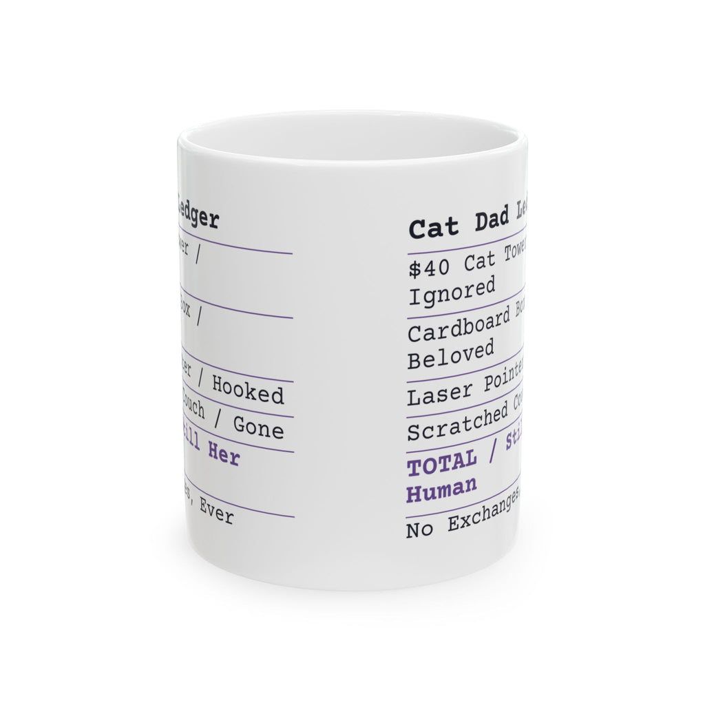 Funny Cat Dad Coffee Mug Receipt Still Her Human For Cat Dads