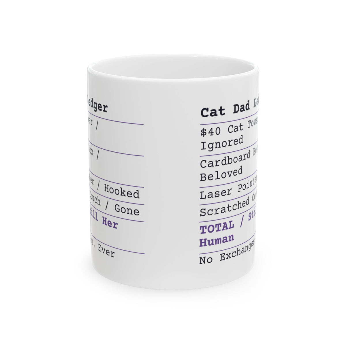 Funny Cat Dad Coffee Mug Receipt Still Her Human For Cat Dads