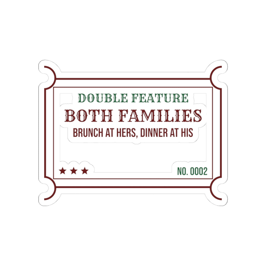 Funny Christmas In-Laws Sticker Double Feature Both Families One Day