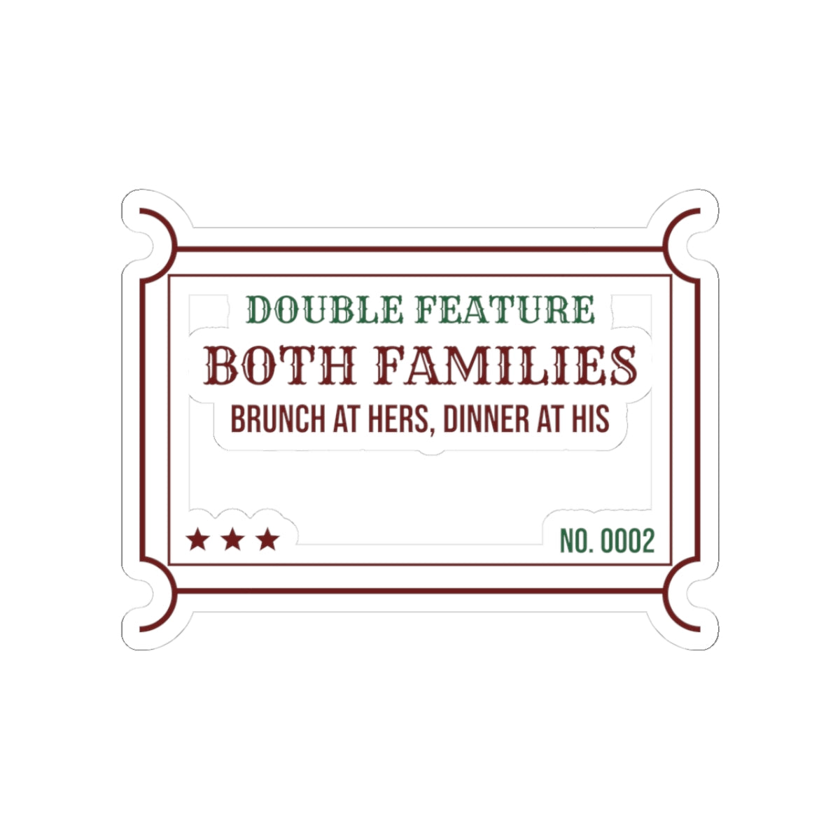 Funny Christmas In-Laws Sticker Double Feature Both Families One Day