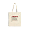 Funny Christmas Baker Tote Bag Peppermint Bark Prescription Label