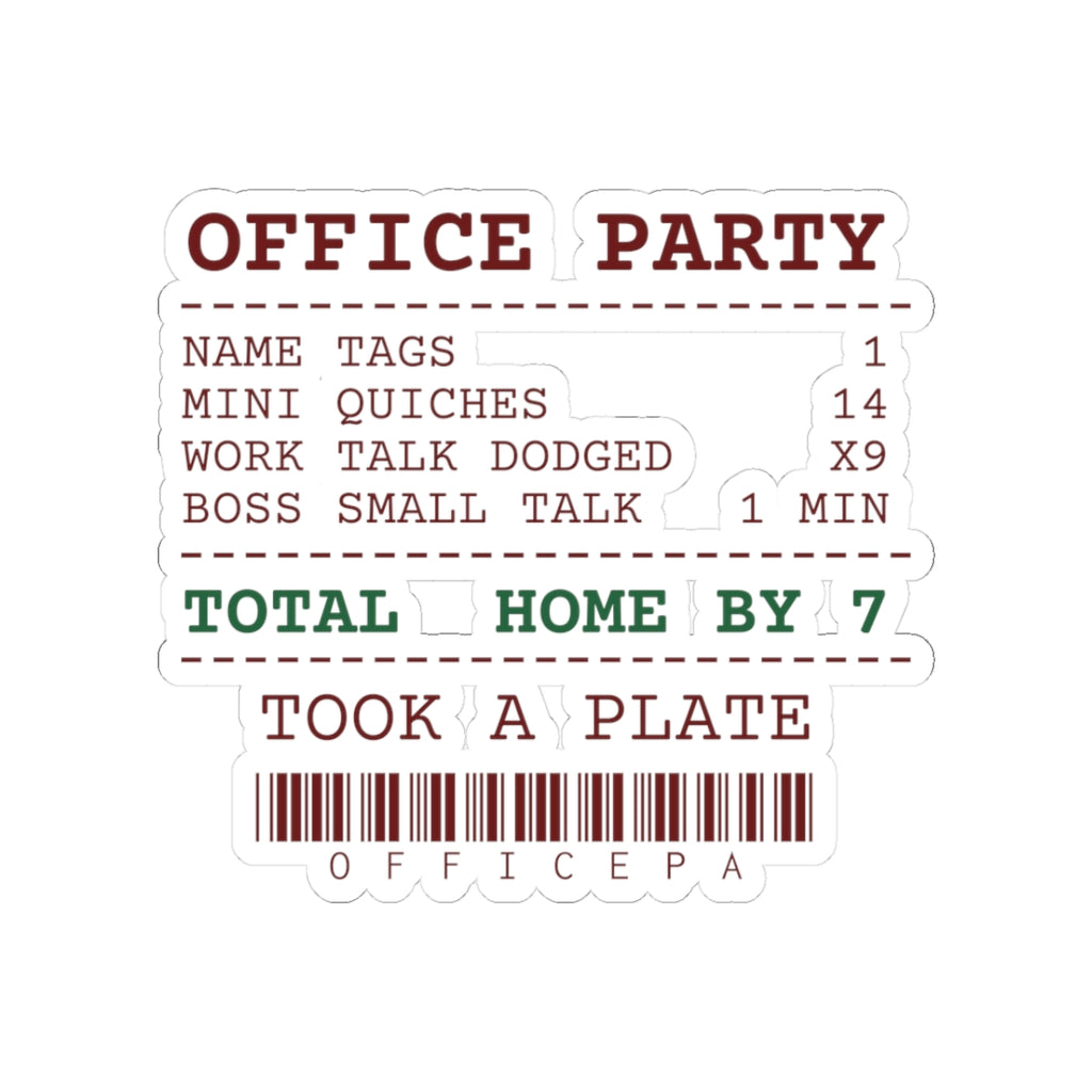 Funny Christmas Coworker Sticker Mini Quiches 14 Office Party Receipt